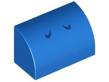 Plaatje in Gallery viewer laden, LEGO® onderdeel Dakpan Gebogen met Motief Blauw 37352pb025