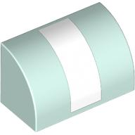 Plaatje in Gallery viewer laden, LEGO® Dakpan Gebogen met Motief Licht Aqua 37352pb020