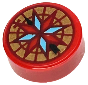 LEGO® los onderdeel Tegel Rond met Motief Rood 98138pb370