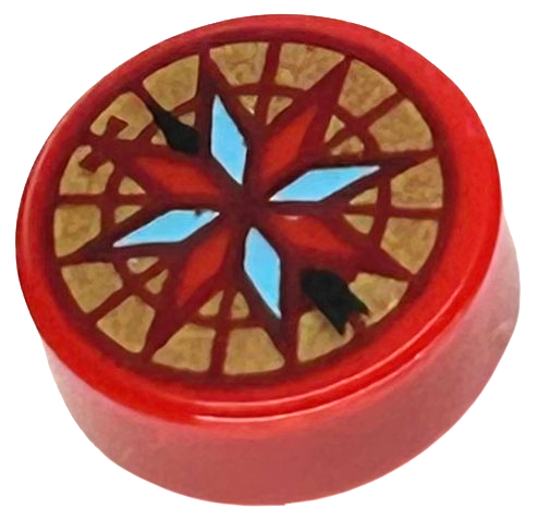 LEGO® los onderdeel Tegel Rond met Motief Rood 98138pb370