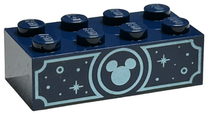 LEGO® los onderdeel Steen met Motief Donkerblauw 3001pb198
