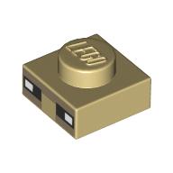Plaatje in Gallery viewer laden, LEGO® los onderdeel Plaat met Motief Geelbruin 3024pb023