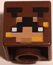 LEGO® onderdeel Hoofd Aangepast Roodachtig Bruin 19729pb063