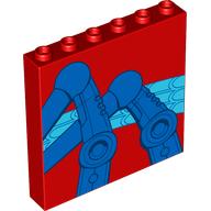 Plaatje in Gallery viewer laden, LEGO® los onderdeel Paneel met Motief Rood 59349pb308b