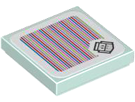 Plaatje in Gallery viewer laden, LEGO® los onderdeel Tegel met Motief Licht Aqua 3068pb2177