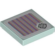 Plaatje in Gallery viewer laden, LEGO® los onderdeel Tegel met Motief Licht Aqua 3068pb2177