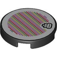 Plaatje in Gallery viewer laden, LEGO® los onderdeel Tegel Rond met Motief Zwart 14769pb587