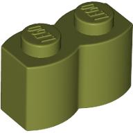 Plaatje in Gallery viewer laden, LEGO® los onderdeel Steen Aangepast Olijfgroen 30136