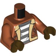 Plaatje in Gallery viewer laden, LEGO® onderdeel Lijf met Motief Donker Oranje 973pb5053c01