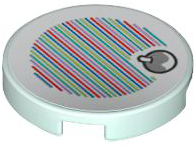LEGO® onderdeel Tegel Rond met Motief Licht Aqua 14769pb589