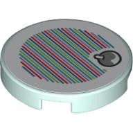 LEGO® onderdeel Tegel Rond met Motief Licht Aqua 14769pb589
