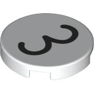 LEGO® los onderdeel Tegel Rond met Motief Wit 14769pb590