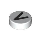 LEGO® los onderdeel Tegel Rond met Motief Wit 98138pb365