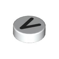 LEGO® los onderdeel Tegel Rond met Motief Wit 98138pb365