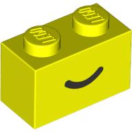 Plaatje in Gallery viewer laden, LEGO® los onderdeel Steen met Motief Neon geel 3004pb302