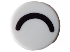 LEGO® los onderdeel Tegel Rond met Motief Wit 98138pb364