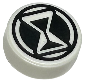 LEGO® los onderdeel Tegel Rond met Motief Wit 98138pb387