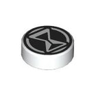 LEGO® los onderdeel Tegel Rond met Motief Wit 98138pb387