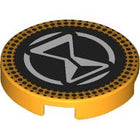 LEGO® Tegel Rond met Motief Helder Licht Oranje 14769pb619