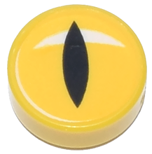 Plaatje in Gallery viewer laden, LEGO® los onderdeel Tegel Rond met Motief Geel 98138pb385