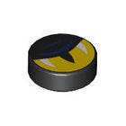 LEGO® los onderdeel Tegel Rond met Motief Zwart 98138pb386