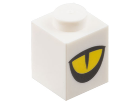 LEGO® los onderdeel Steen met Motief in kleur Wit 3005pb061