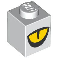 Plaatje in Gallery viewer laden, LEGO® los onderdeel Steen met Motief in kleur Wit 3005pb061