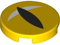 LEGO® los onderdeel Tegel Rond met Motief Geel 14769pb623