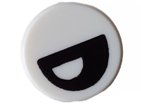 LEGO® los onderdeel Tegel Rond met Motief Wit 98138pb366