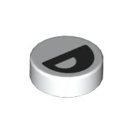 Plaatje in Gallery viewer laden, LEGO® los onderdeel Tegel Rond met Motief Wit 98138pb366