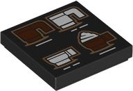 Plaatje in Gallery viewer laden, LEGO® los onderdeel Tegel met Motief Zwart 3068pb2263