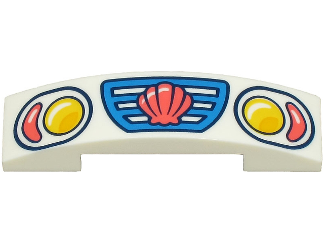 LEGO® los onderdeel Dakpan Gebogen met Motief Wit 93273pb200