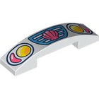 LEGO® los onderdeel Dakpan Gebogen met Motief Wit 93273pb200