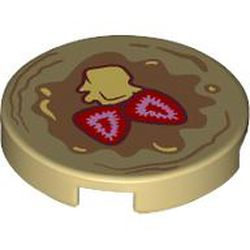 LEGO® onderdeel Tegel Rond met Motief Geelbruin 14769pb613