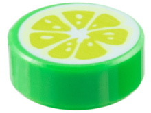 Plaatje in Gallery viewer laden, LEGO® onderdeel Tegel Rond met Motief Fel Groen 98138pb371