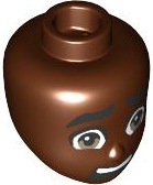 Plaatje in Gallery viewer laden, LEGO® los onderdeel Hoofd in kleur Roodachtig Bruin 103370