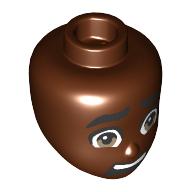 Plaatje in Gallery viewer laden, LEGO® los onderdeel Hoofd in kleur Roodachtig Bruin 103370
