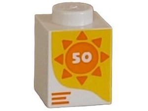 LEGO® los onderdeel Steen met Motief in kleur Wit 3005pb060