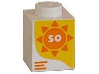LEGO® los onderdeel Steen met Motief in kleur Wit 3005pb060