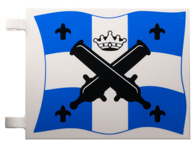 LEGO® los onderdeel Vlag met Motief in kleur Wit 2525pb018