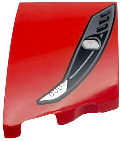 LEGO® los onderdeel Wig met Motief in kleur Rood 80177pb005