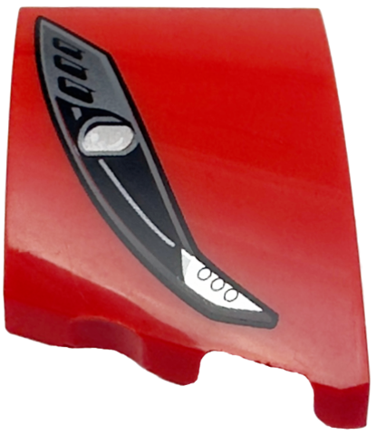LEGO® los onderdeel Wig met Motief in kleur Rood 80178pb005