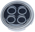 LEGO® Tegel Rond met Motief Metallisch Zilver 14769pb594
