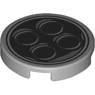 LEGO® Tegel Rond met Motief Metallisch Zilver 14769pb594