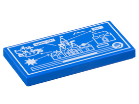 LEGO® los onderdeel Tegel met Motief Blauw 87079pb1317