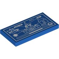 LEGO® los onderdeel Tegel met Motief Blauw 87079pb1317