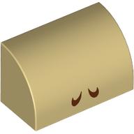 LEGO® Dakpan Gebogen met Motief Geelbruin 37352pb030