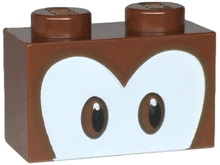 Plaatje in Gallery viewer laden, LEGO® onderdeel Steen met Motief Roodachtig Bruin 3004pb317