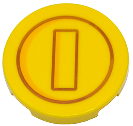 LEGO® los onderdeel Tegel Rond met Motief Geel 67095pb062