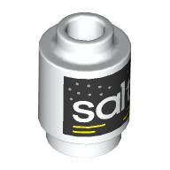 Plaatje in Gallery viewer laden, LEGO® los onderdeel Steen Rond met Motief Wit 3062pb076